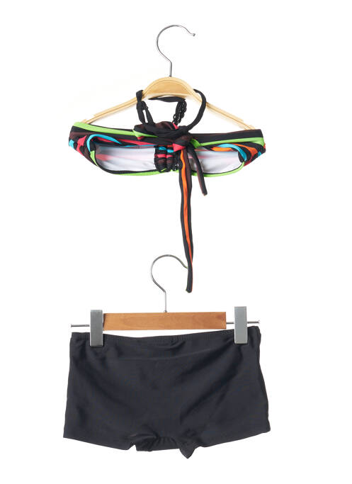 Maillot de bain 2 pièces noir LAGON BLEU pour fille