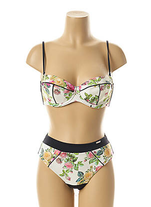 Maillot de bain 2 pièces haut soutien-gorge moulé haut soutien-gorge moulé noir KRIS LINE femme