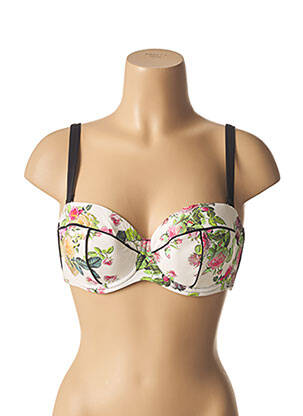 Haut de maillot de bain bretelles élastiquées ajustables blanc SUN PROJECT femme