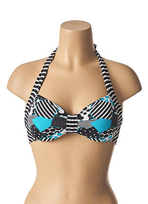 Haut de maillot de bain stretch haut soutien-gorge avec mousse de rembourrage amovible noir OLYMPIA femme