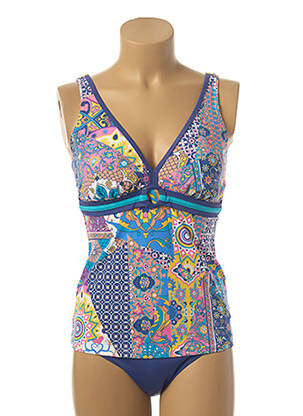 Tankini imprimé fantaisie bleu OLYMPIA femme