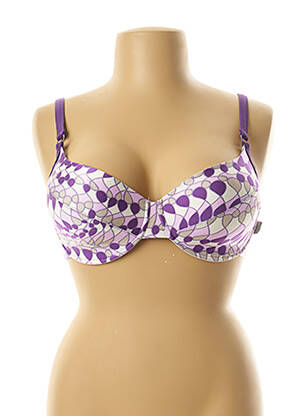 Haut de maillot de bain stretch haut soutien-gorge moulé violet ROSA FAIA femme