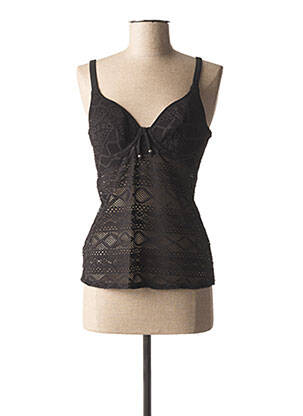Top/caraco bretelles élastiquées ajustables noir FREYA femme