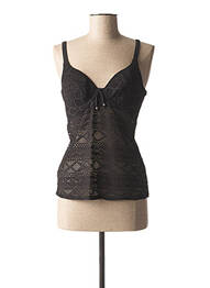 Top/caraco bretelles élastiquées ajustables noir FREYA femme