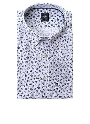 Chemise manches courtes coupe cintrée blanc BLUSALINA homme