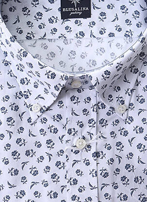 Chemise manches courtes coupe cintrée blanc BLUSALINA homme