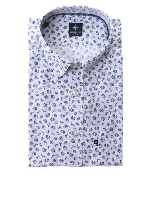 Chemise manches courtes coupe cintrée blanc BLUSALINA homme
