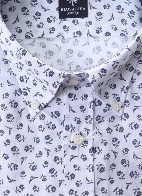 Chemise manches courtes coupe cintrée blanc BLUSALINA homme