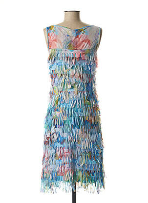 Robe mi-longue imprimé fantaisie sans manche bleu AVENTURES DES TOILES femme
