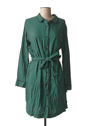 Robe mi-longue imprimé fantaisie manches longues vert MY SUNDAY MORNING femme