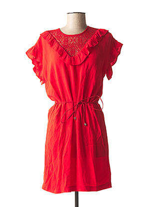 Robe courte manches courtes manches courtes rouge LA PETITE FRANCAISE femme