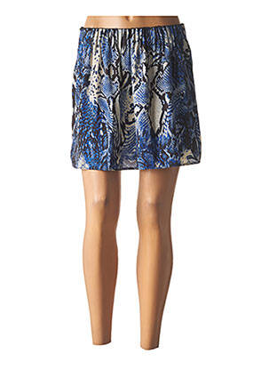 Jupe courte coupe droite bleu SCHOOL RAG femme