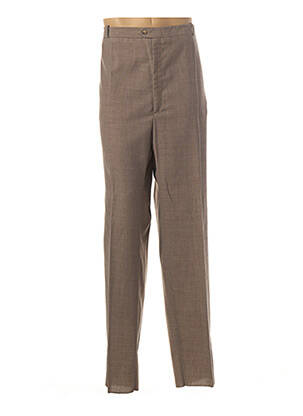 Pantalon droit tissage chiné taille normale beige FRANCOIS DEGASNES homme