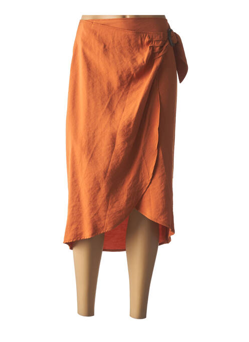 Jupe mi-longue orange LOLA ESPELETA pour femme