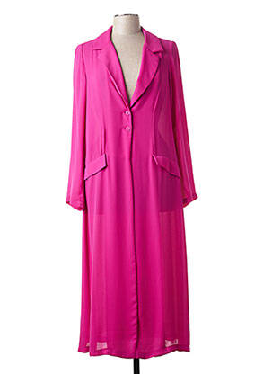 Manteau long rose AN II VITO pour femme
