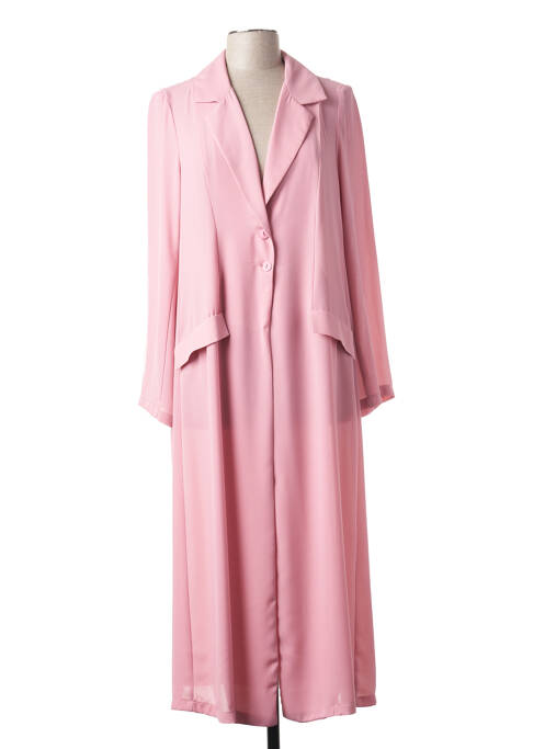 Manteau long rose AN II VITO pour femme