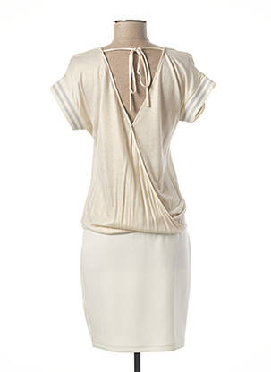 Robe mi-longue manches courtes manches courtes beige LES P'TITES BOMBES femme