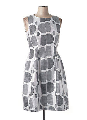 Robe mi-longue coupe évasée sans manche gris LA FEE MARABOUTEE femme