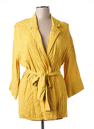 Veste casual col tailleur jaune LA FEE MARABOUTEE femme