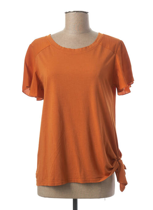 T-shirt coupe droite manches courtes orange LA FEE MARABOUTEE femme