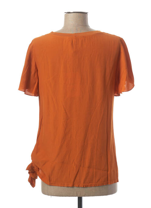 T-shirt coupe droite manches courtes orange LA FEE MARABOUTEE femme