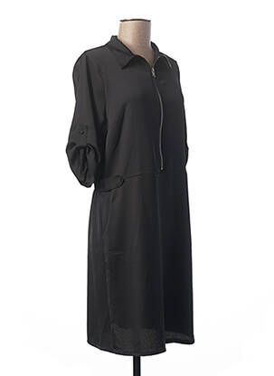 Robe mi-longue manches 3/4 manches 3/4 noir PAKO LITTO femme