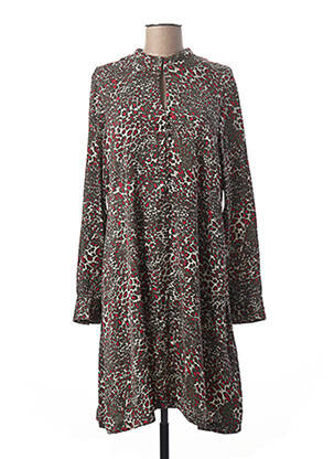 Robe mi-longue manches longues manches longues vert LAUREN VIDAL femme