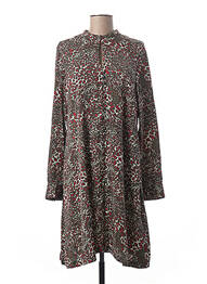 Robe mi-longue manches longues manches longues vert LAUREN VIDAL femme
