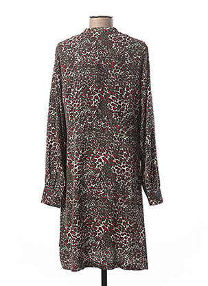 Robe mi-longue manches longues manches longues vert LAUREN VIDAL femme