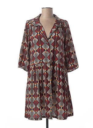 Robe courte coupe fluide manches 3/4 orange PAKO LITTO femme