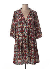 Robe courte manches 3/4 manches 3/4 orange PAKO LITTO femme