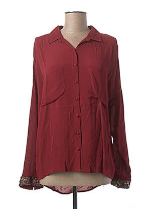Chemisier poches poitrine manches longues rouge I.CODE (By IKKS) femme