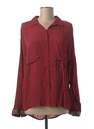 Chemisier poches poitrine manches longues rouge I.CODE (By IKKS) femme