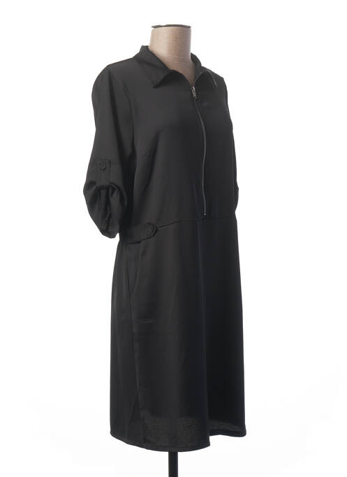 Robe mi-longue manches 3/4 manches 3/4 noir PAKO LITTO femme