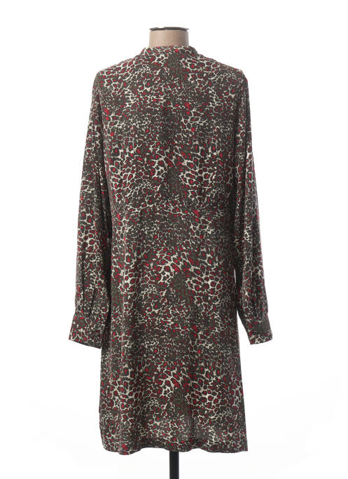Robe mi-longue manches longues manches longues vert LAUREN VIDAL femme