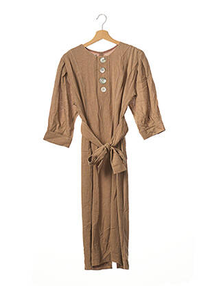 Robe courte manches 3/4 manches 3/4 marron MANGO femme
