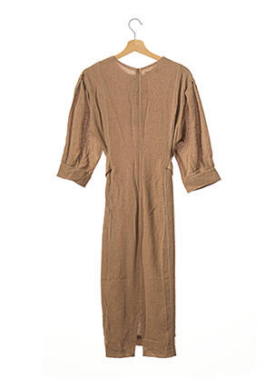 Robe courte manches 3/4 manches 3/4 marron MANGO femme