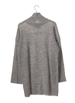 Pull tunique tissage chiné manches longues gris L'ACADEMIE femme
