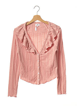 Gilet manches longues stretch rose LPA femme