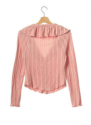 Gilet manches longues stretch rose LPA femme