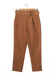 Pantalon 7/8 taille haute taille haute marron LOAVIES femme