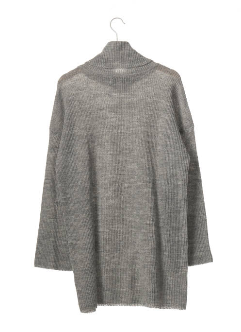 Pull tunique col roulé manches longues gris L'ACADEMIE femme