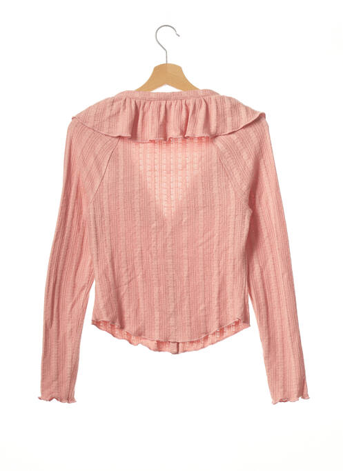 Gilet manches longues rose LPA pour femme