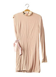 Robe courte fermeture zippée au dos manches longues rose PINKO femme