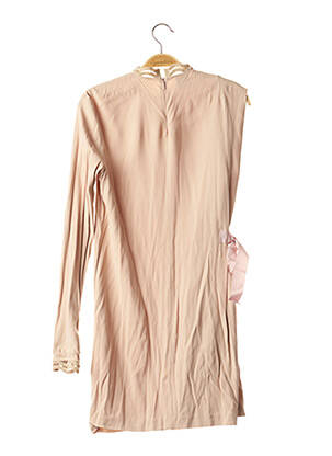 Robe courte fermeture zippée au dos manches longues rose PINKO femme