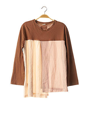 Blouse col rond manches longues marron PINKO femme