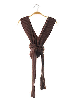 Top stretch sans manche marron RUMOURS femme