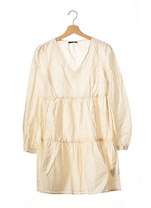 Robe courte coupe évasée manches longues beige YESSICA femme