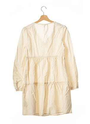 Robe courte coupe évasée manches longues beige YESSICA femme