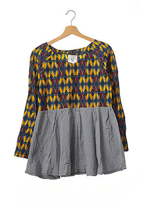 Tunique manches longues col v bleu MAGAZELLES femme